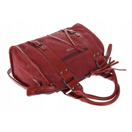 Torebka damska shopper kuferek modna torba do pracy szkoły WS518 Czerwona