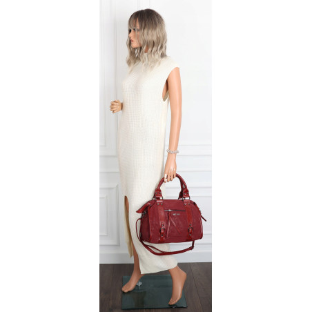 Torebka damska shopper kuferek modna torba do pracy szkoły WS518 Czerwona