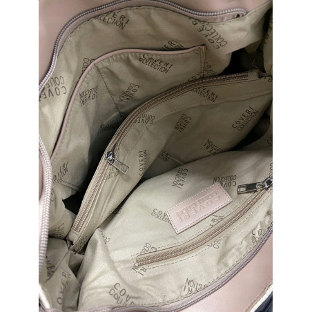 Torebka damska shopper zamszowa pojemna A4 torba na ramię CC891 Czarna