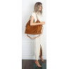 Torebka damska zamszowa shopper pojemna torba elegancka modna 638C Brązowa