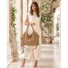 Torebka damska zamszowa shopper pojemna elegancka modna torba 638C Beżowa