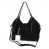 Torebka damska zamszowa shopper worek pojemna elegancka modna 638C Czarna