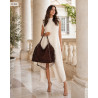 Torebka damska zamszowa shopper pojemna elegancka modna 638C Czekoladowa
