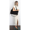Torebka damska zamszowa shopper worek pojemna elegancka modna 638C Czarna