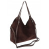 Torebka damska zamszowa shopper pojemna elegancka modna 638C Czekoladowa