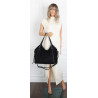 Torebka damska zamszowa shopper worek pojemna elegancka modna 638C Czarna