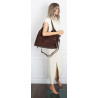 Torebka damska zamszowa shopper pojemna elegancka modna 638C Czekoladowa