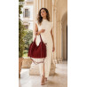 Torebka damska zamszowa shopper pojemna elegancka modna torba 638C Czerwona