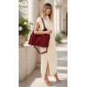 Torebka damska zamszowa shopper pojemna elegancka modna torba 638C Czerwona