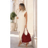 Torebka damska zamszowa shopper pojemna elegancka modna torba 638C Czerwona