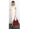 Torebka damska zamszowa shopper pojemna elegancka modna torba 638C Czerwona