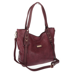 Torebka damska shopper pojemna elegancka torba worek na ramię CH914 Bordowa