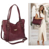 Torebka damska shopper pojemna elegancka torba worek na ramię CH914 Bordowa