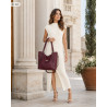 Torebka damska shopper pojemna elegancka torba worek na ramię CH914 Bordowa