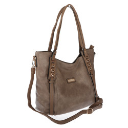 Torebka damska shopper pojemna elegancka torba worek na ramię CH914 Beżowa