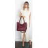 Torebka damska shopper pojemna elegancka torba worek na ramię CH914 Bordowa
