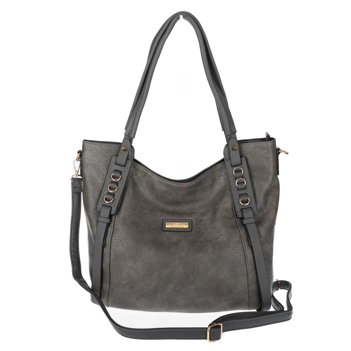 Torebka damska shopper pojemna elegancka do pracy torba worek CH914 Szara