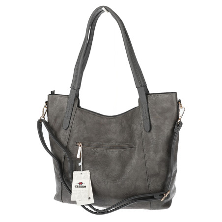 Torebka damska shopper pojemna elegancka do pracy torba worek CH914 Szara