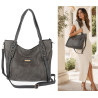 Torebka damska shopper pojemna elegancka do pracy torba worek CH914 Szara