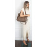 Torebka damska shopper pojemna elegancka torba worek na ramię CH914 Beżowa