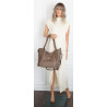 Torebka damska shopper pojemna elegancka torba worek na ramię CH914 Beżowa