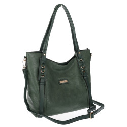 Torebka damska shopper pojemna elegancka torba worek na ramię CH914 Zielona