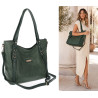 Torebka damska shopper pojemna elegancka torba worek na ramię CH914 Zielona
