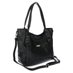 Torebka damska shopper pojemna elegancka torba worek na ramię CH914 Czarna