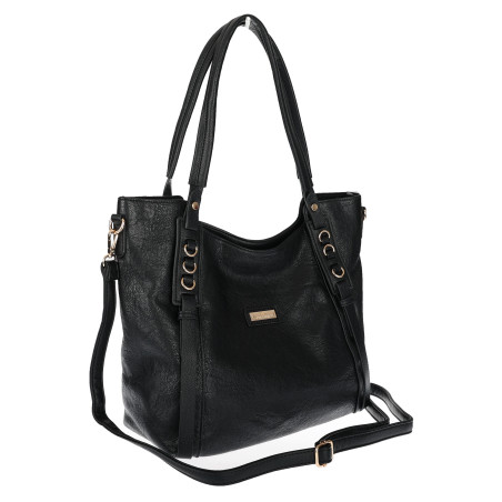 Torebka damska shopper pojemna elegancka torba worek na ramię CH914 Czarna