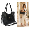 Torebka damska shopper pojemna elegancka torba worek na ramię CH914 Czarna