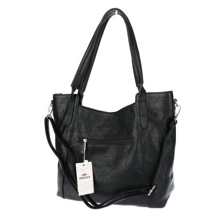 Torebka damska shopper pojemna elegancka torba worek na ramię CH914 Czarna