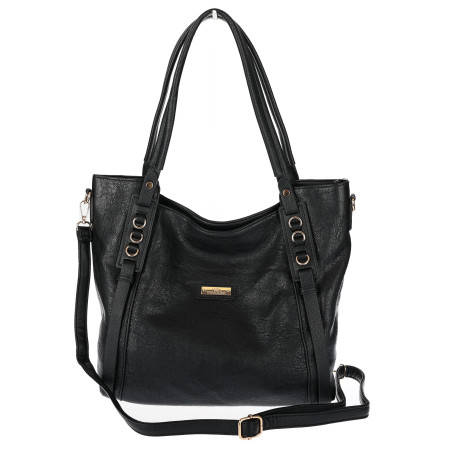 Torebka damska shopper pojemna elegancka torba worek na ramię CH914 Czarna