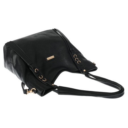 Torebka damska shopper pojemna elegancka torba worek na ramię CH914 Czarna