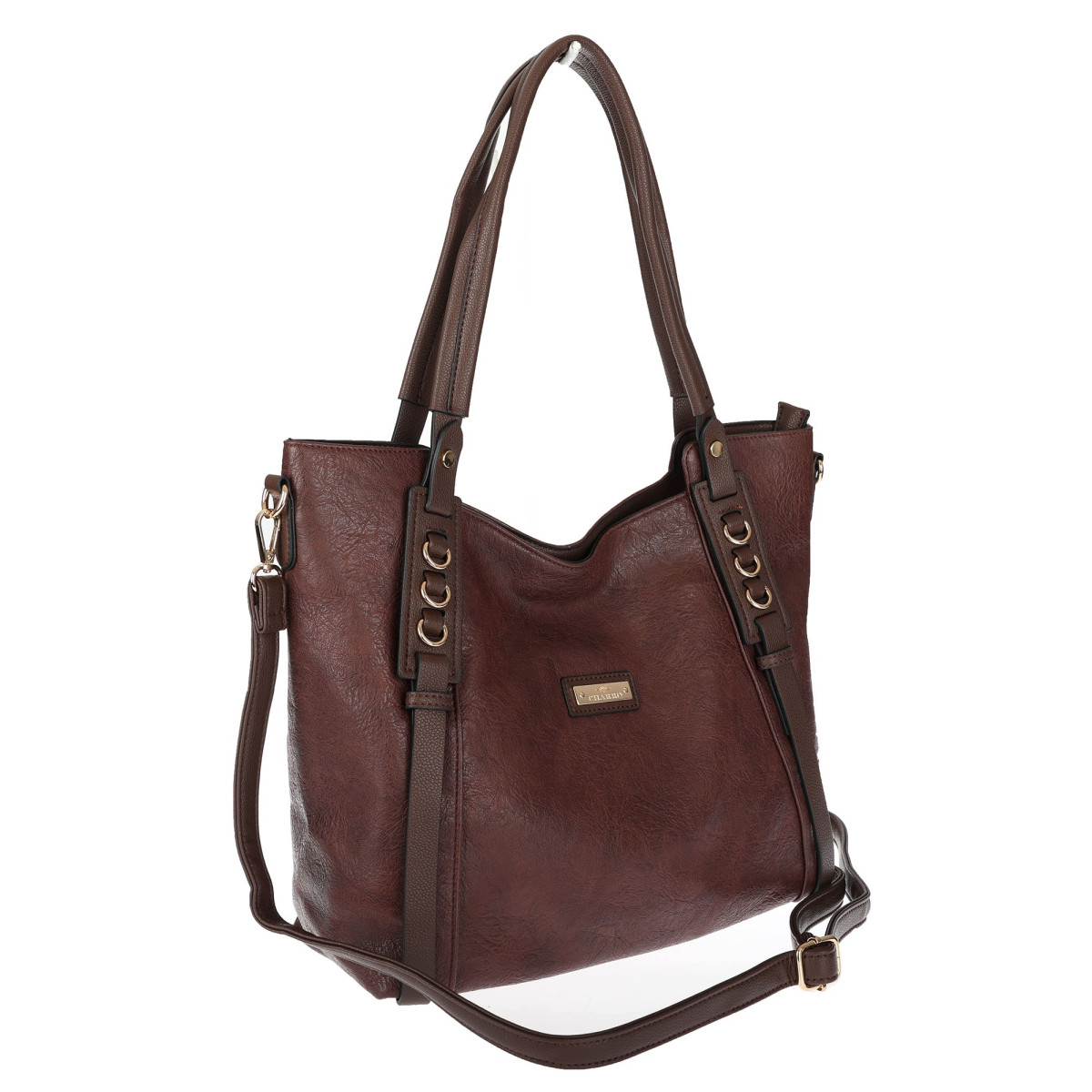 Torebka damska shopper pojemna modna do pracy torba worek CH914 Czekoladowa