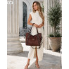 Torebka damska shopper pojemna modna do pracy torba worek CH914 Czekoladowa