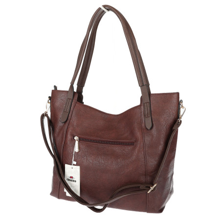 Torebka damska shopper pojemna modna do pracy torba worek CH914 Czekoladowa