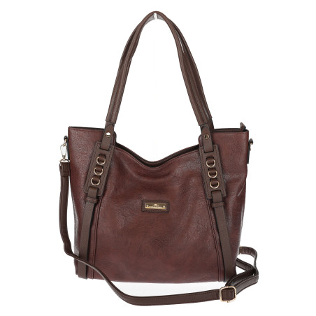 Torebka damska shopper pojemna modna do pracy torba worek CH914 Czekoladowa