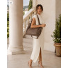 Torebka damska shopper pojemna elegancka torba worek na ramię CH914 Beżowa