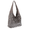 Torebka damska worek zamszowa na ramię ćwieki duża torba L640 Beżowa Mud