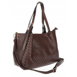 Torebka damska kuferek shopper pojemna elegancka na ramię HJ397 Czekolada