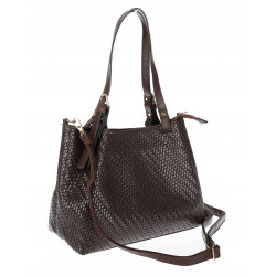 Torebka damska kuferek shopper pojemna elegancka na ramię HJ397 C Czekolada