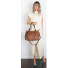 Torebka damska kuferek shopper pojemna elegancka na ramię HJ397 Brązowa