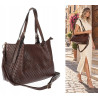 Torebka damska kuferek shopper pojemna elegancka na ramię HJ397 Czekolada