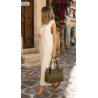 Torebka damska kuferek shopper pojemna elegancka na ramię HJ397 Zielona