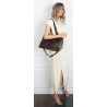 Torebka damska kuferek shopper pojemna elegancka na ramię HJ397 C Czekolada