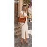 Torebka damska kuferek shopper pojemna elegancka na ramię HJ397 Brązowa
