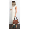Torebka damska kuferek shopper pojemna elegancka na ramię HJ397 Brązowa