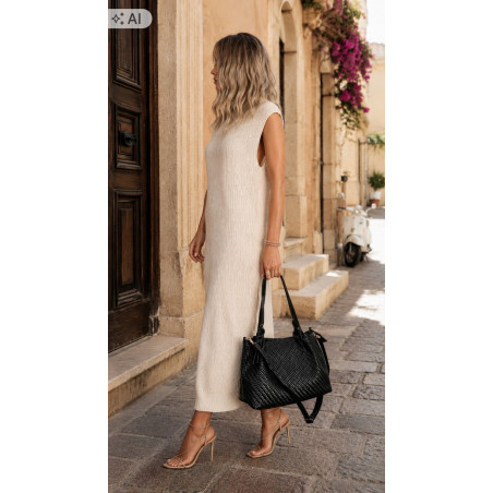 Torebka damska kuferek shopper pojemna modna torba na ramię HJ397 Czarna