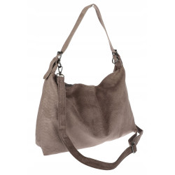 Torebka damska worek shopper listonoszka zamszowa torba PB4740 Mud Beżowa
