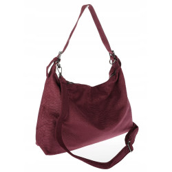 Torebka damska worek shopper listonoszka zamszowa na ramię PB4740 Czerwona